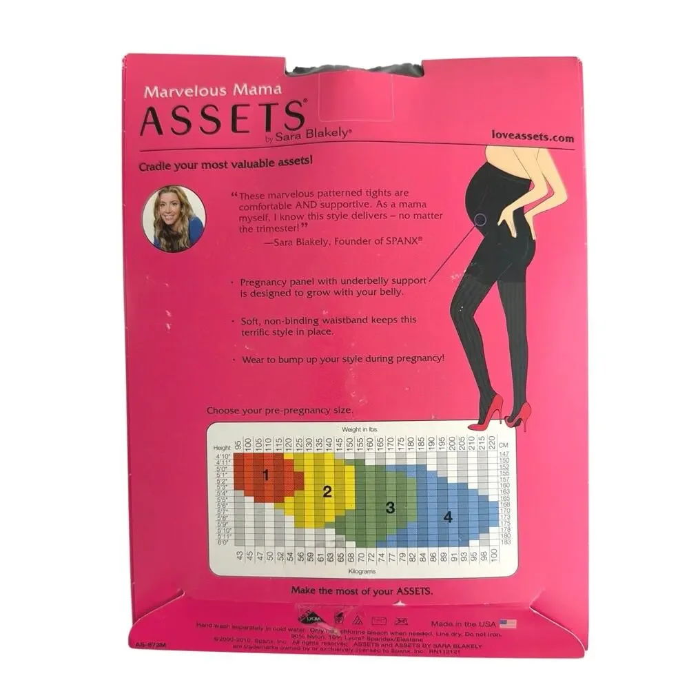 New in package MATERNITY ASSETS opaque stripe tight size 3